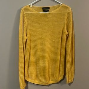 Yellow, linen, see through, women’s sweater
